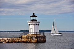 Sailing Past Portland Breakwater Lighthouse in Maine